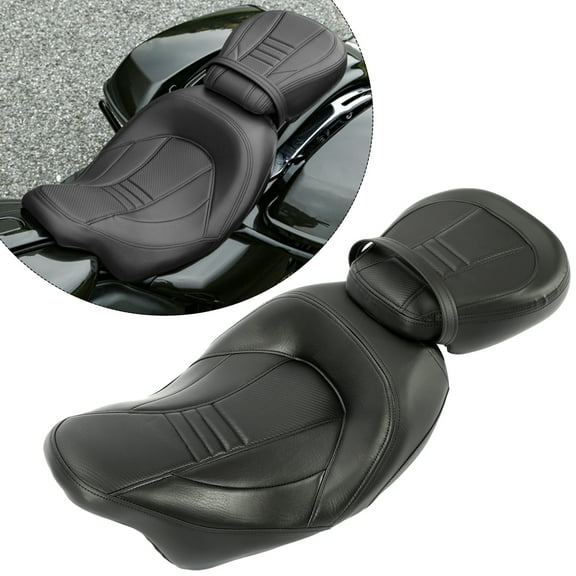 Kojem Low Profile Rider DriverPassenger Seat Compatible with 2009 -2022 Harley Davidson Touring Road King Ultra CVO Limited Street Glide Road (Black)