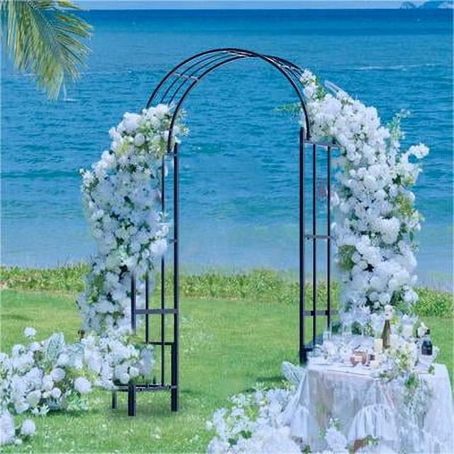 Kojem Metal Arch Garden Arch Arbor Trellis for Climbing Plants Lawn ...