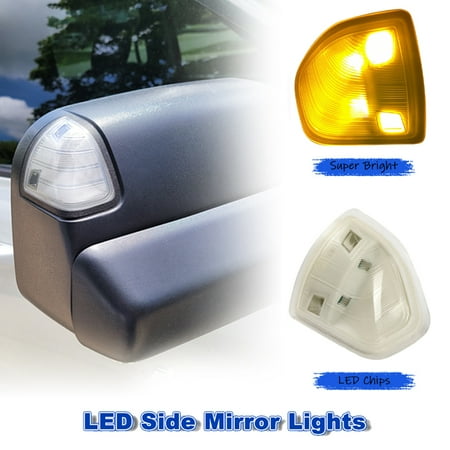 Kojem Mirror Turn Signal Light Clear Passenger RH For 2010-2017 Dodge Ram 1500 Truck Replace for 68302828AA