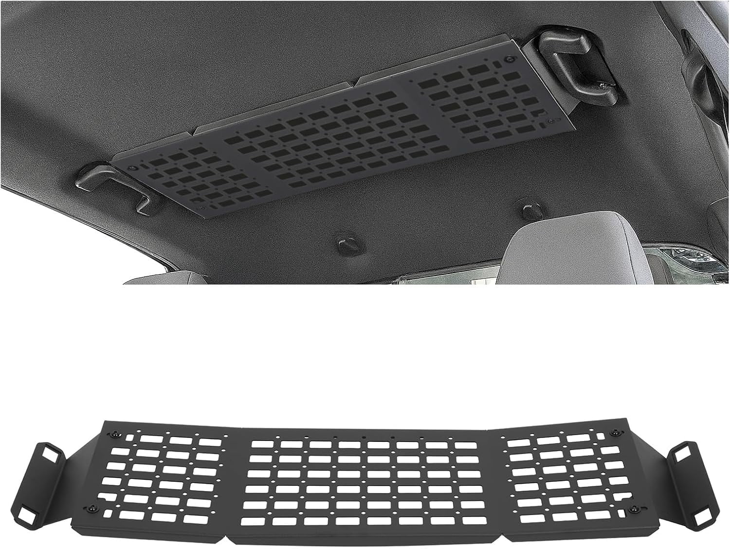 Kojem Molle Panel Roof Rack Top Storage Rack for 2016-2023 Toyota Tacoma 3rd Gen Double Cab Interior Storage Shelf Organizer Steel