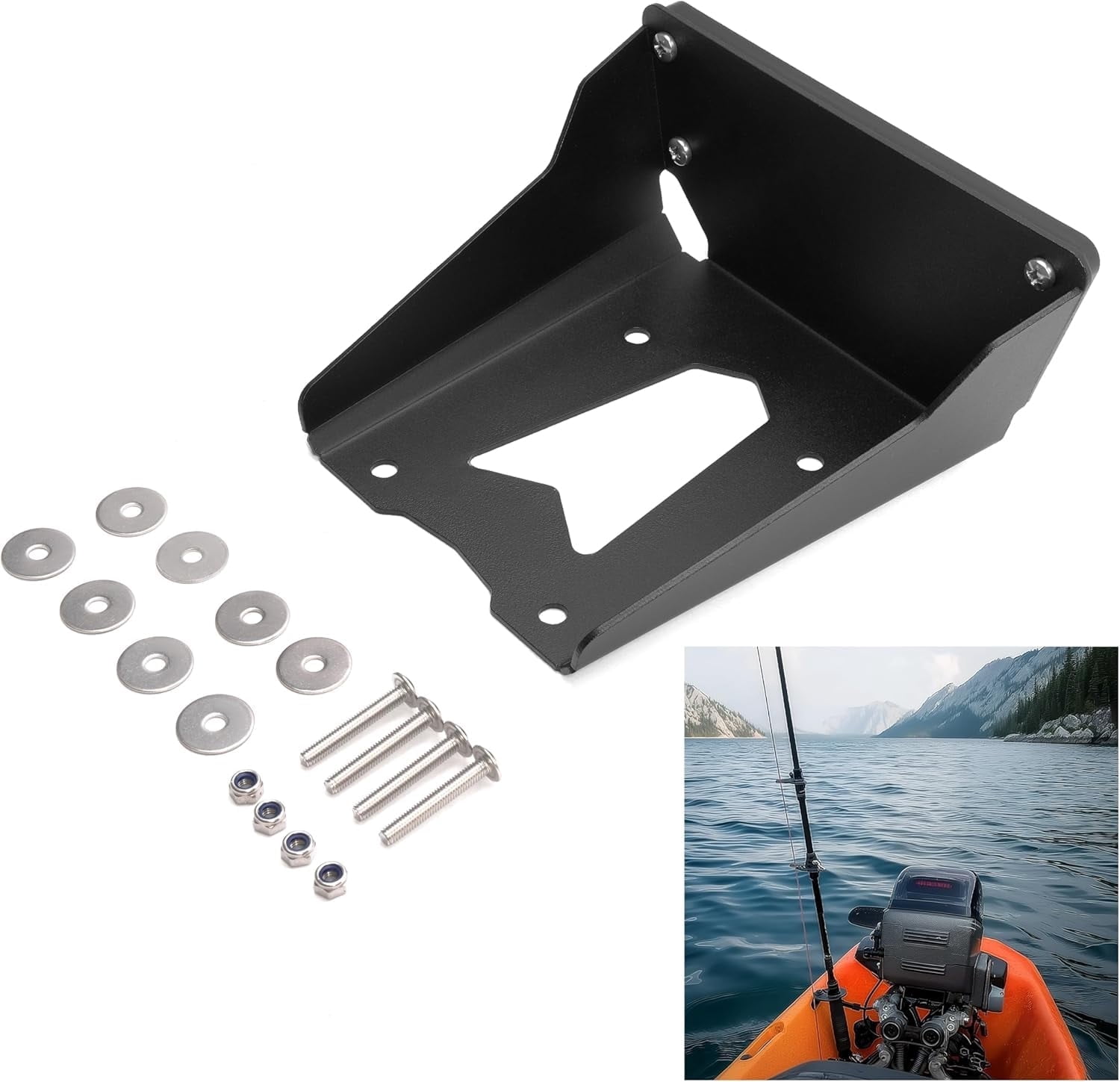 Kayak Motor Mount Bracket Tool - Nylon Connector Block For Trolling Motor Installation On Canoe Or Boat