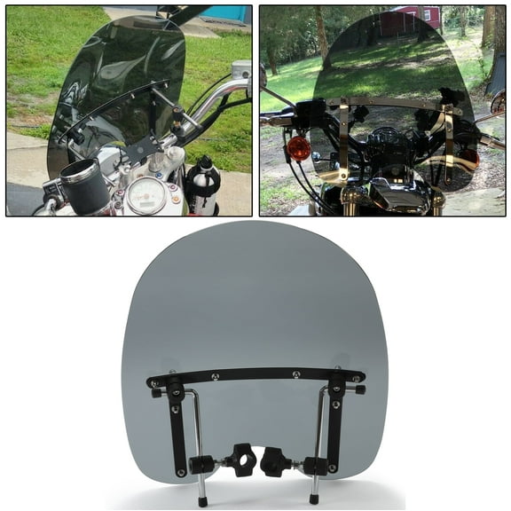 Kojem Motorcycle Windshield Smoke 19"x 17" for 1987-2019 Honda Kawasaki Harley Davidson Suzuki Yamaha