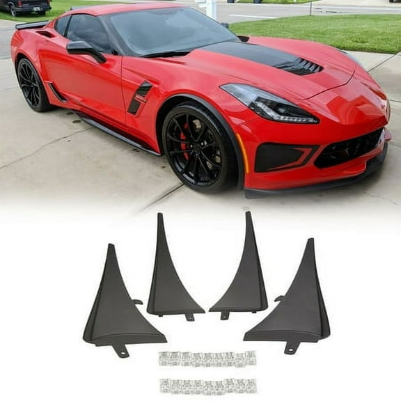 Kojem Mud Flaps for 2014-2019 Chevy C7 Corvette Mudguard 4-PC Set Replaces 22935635
