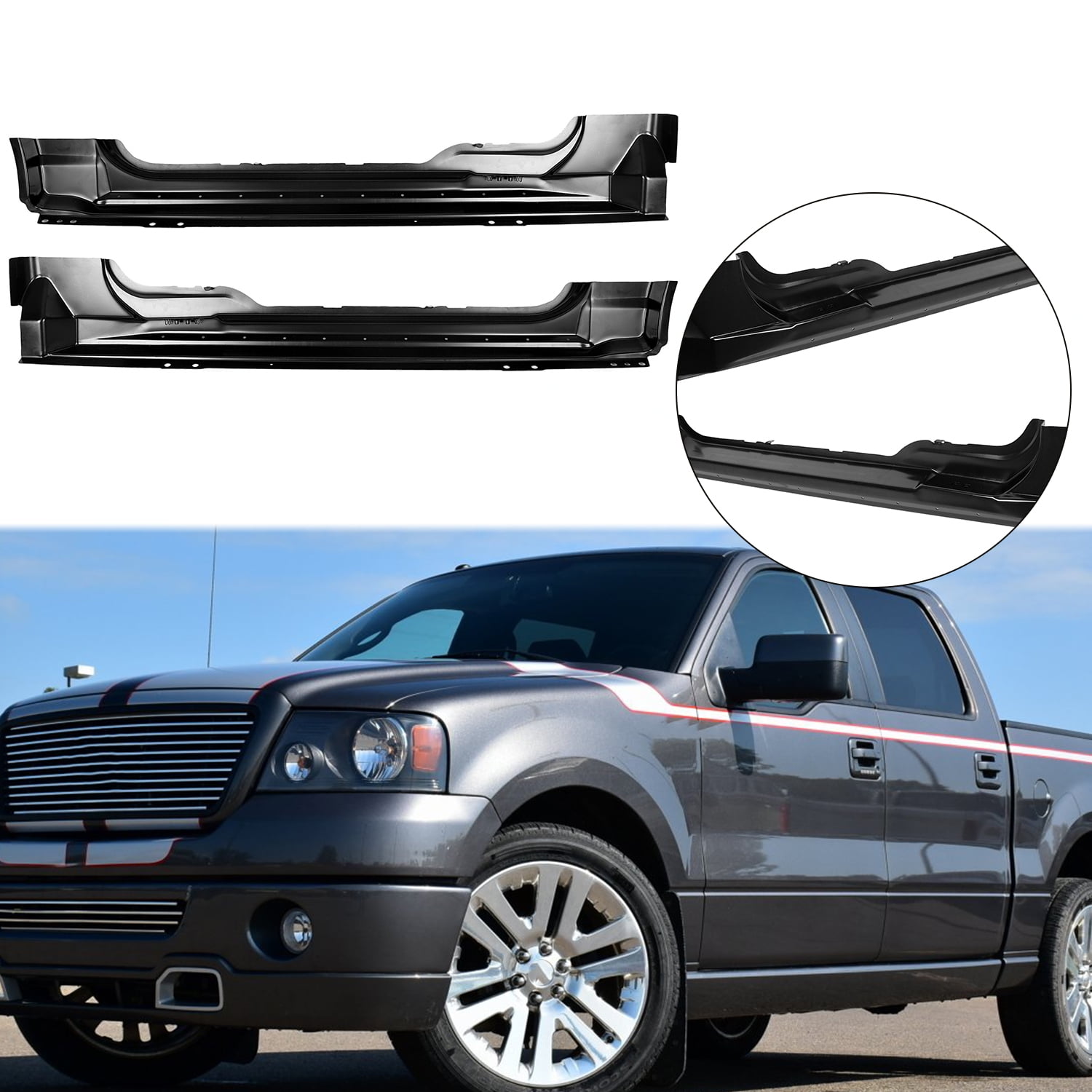 Kojem Outer Rocker Panels Factory Style Left Right for 2004-2008 Ford F-150  2 Door Extended Cab