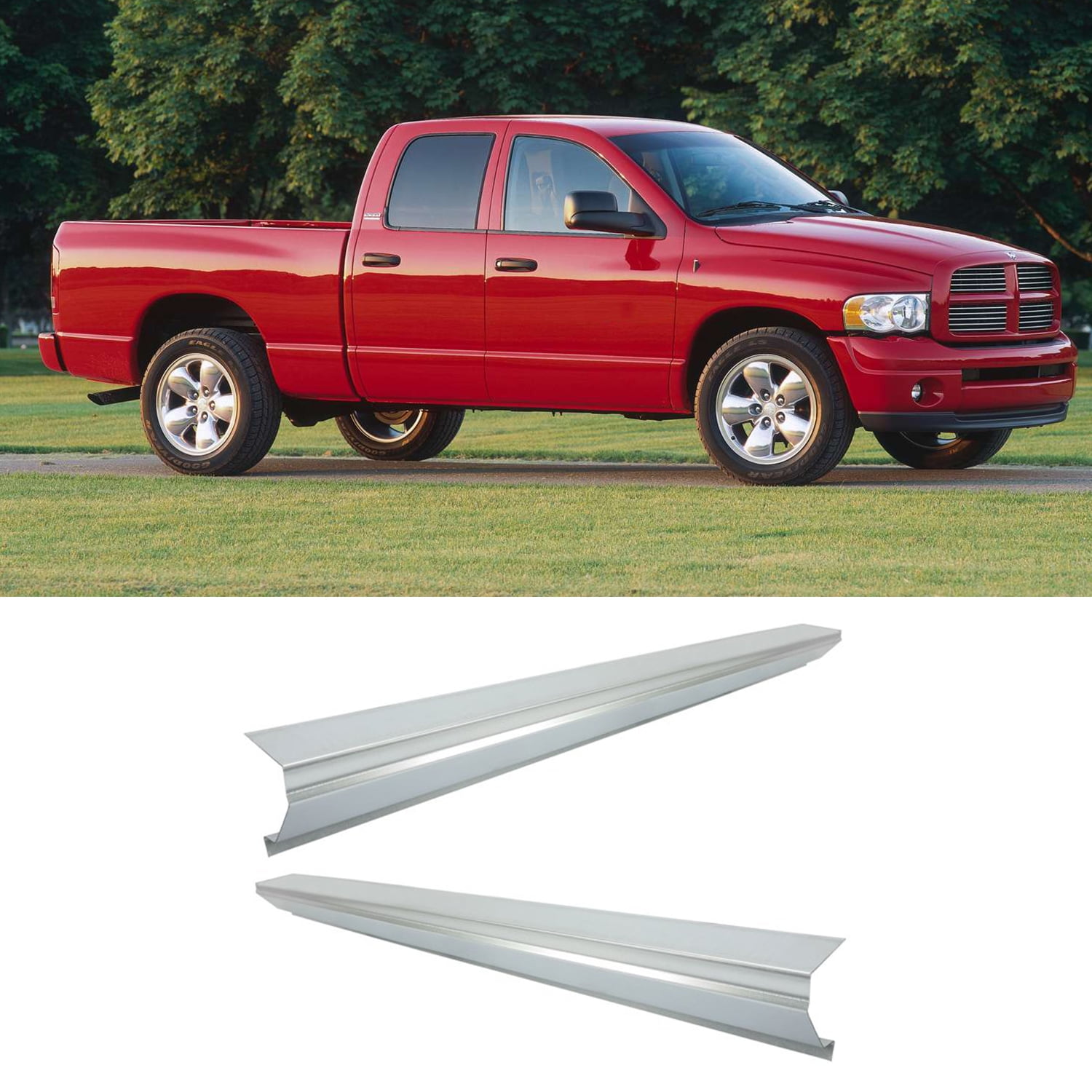 Kojem Inner Rocker Panels for 2002-2008 Dodge Ram 1500/2500/3500, Black ...