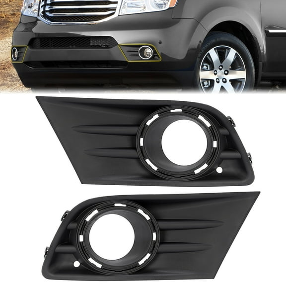 Kojem Pair Front Fog Light Bezel Trim For 2012-2015 Honda Pilot Left & Right Replacement for 71107-SZA-A50 71102-SZA-A50