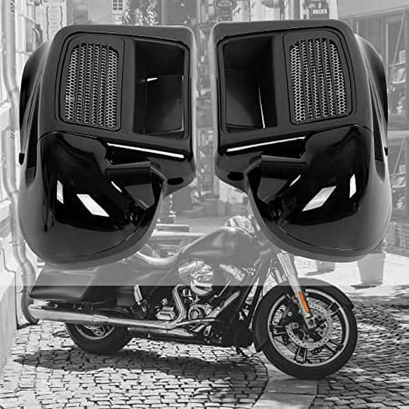 Kojem Pair Gloss Vivid Black Lower Vented Leg Fairing Compatible with 2014-2022 Harley Davidson Touring Models