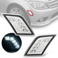 thumbnail image 1 of Kojem Pair LED Side Marker Lights for 2008-2011 Mercedes-Benz C300 C350 C63 AMG 4 Door Sedan Replacement for MB2554100 LH&RH Clear Lens Chrome Housing, 1 of 10