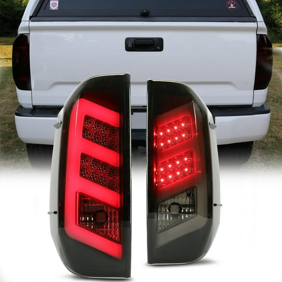Kojem Pair LED Tail Lights for 2014-2021 Toyota Tundra Pickup Black Housing Smoke Lens Replacement For TO2800193, TO2801193 Brake Rear Lamps Taillights