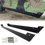 Kojem Pair Rock Sliders for Hummer H1 GMV/ All Variants of 02 03 04 05 06 Powder Coated Rocker Panel Steel Black