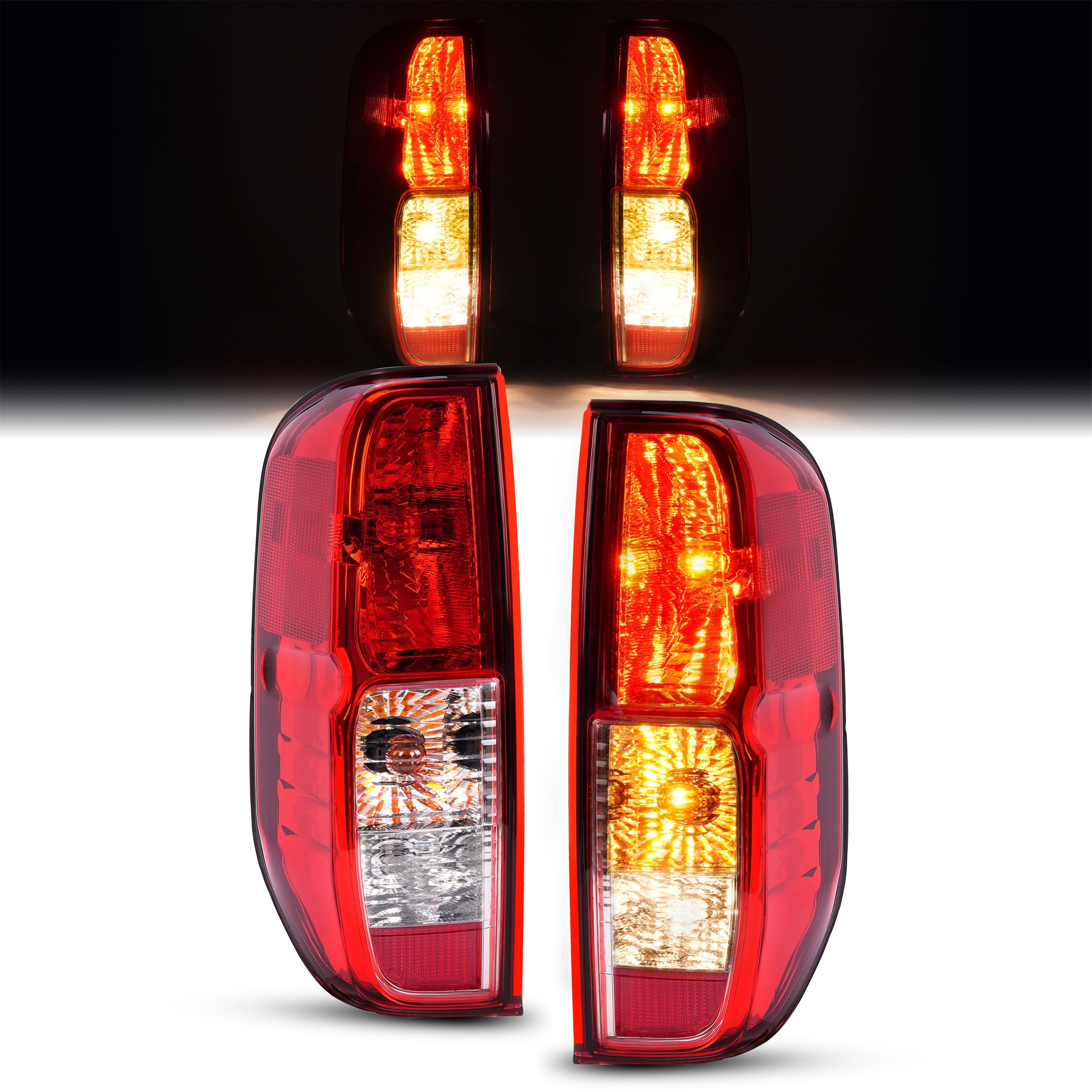 Kojem Pair Tail Lights For 2005-2021 Nissan Frontier 2009-2012 Suzuki Equator Replacement for 26555EA825 26550EA825 Halogen Brake Lamp Red Lens Plastic (Driver & Passenger Side)