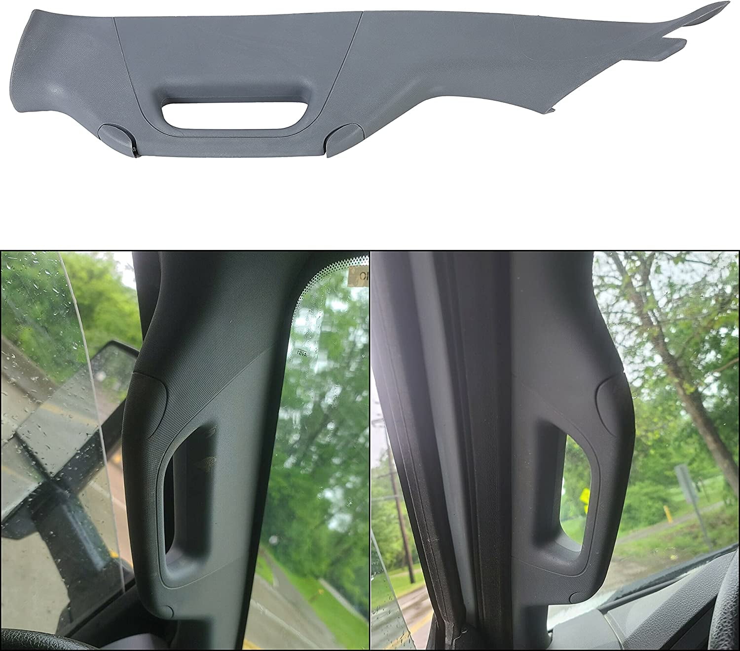 Kojem A Pillar Handle Interior Trim Gray Left Driver Side Compatible with 2011-2016 Ford F-250 F-350 F-450 F-550 Super Duty Replacement for BC3Z-2503599-AA 12 13 14 15
