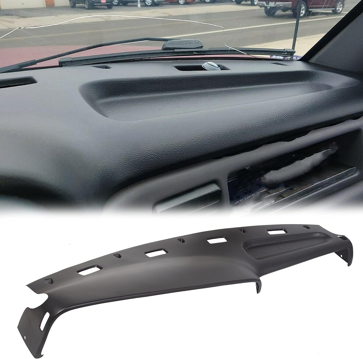 Kojem Plastic Dash Cover for 1994-1997 Dodge Ram 1500 2500 3500 Molded Black Dashboard Cap Overlay (NOT A Replacement)
