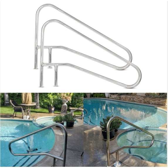 Kojem Pool Handrail Swimming Pool Hand Rail Stainless Steel Perfect Handle Swimming Pool Stair Rail 2 Packages