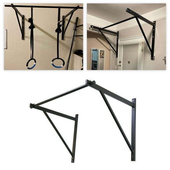 Kojem Pull up Chin Up Bar Gym Workout Fitness Training 50'' Heavy Duty Wall Mounted Home Mount Fitness 500lbs