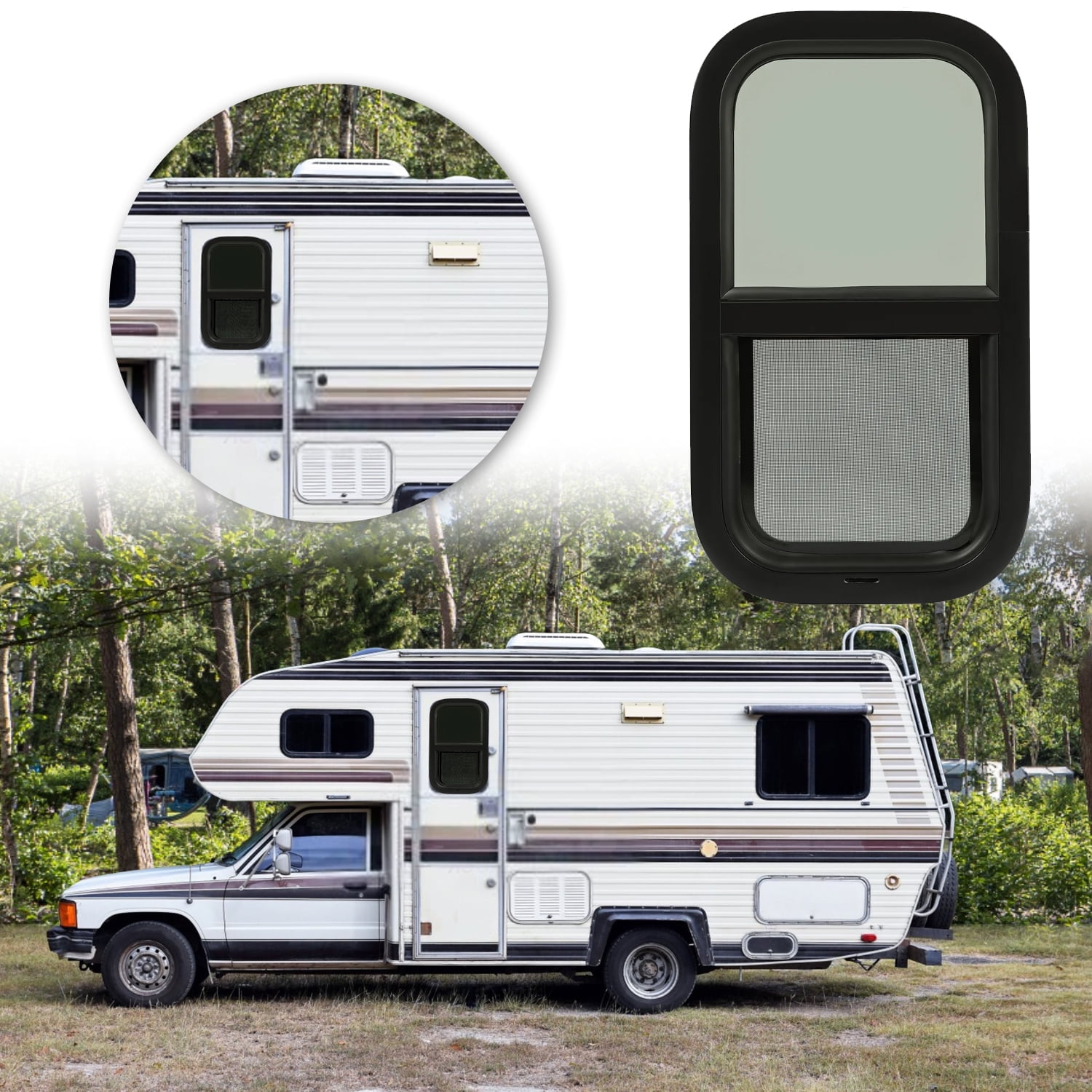 Kojem RV Window 12x22 with Screen, Vertical Slider, Tinted Glass ...