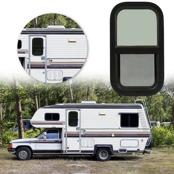 Kojem RV Window 12 x 22 W/Screen Vertical Slider for RV Camper Cargo Trailer