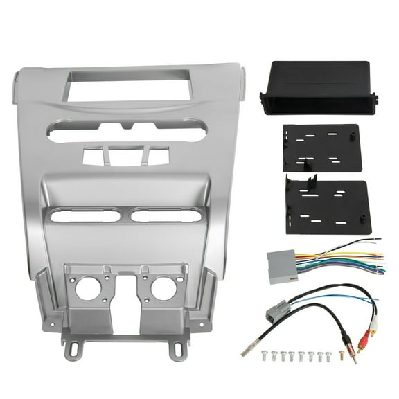 Kojem Radio Stereo Installation Kit for 2008-2011 Ford Focus Silver Dash Kit Panel Wire Harness Antenna for Single Double Din Radio Receiver