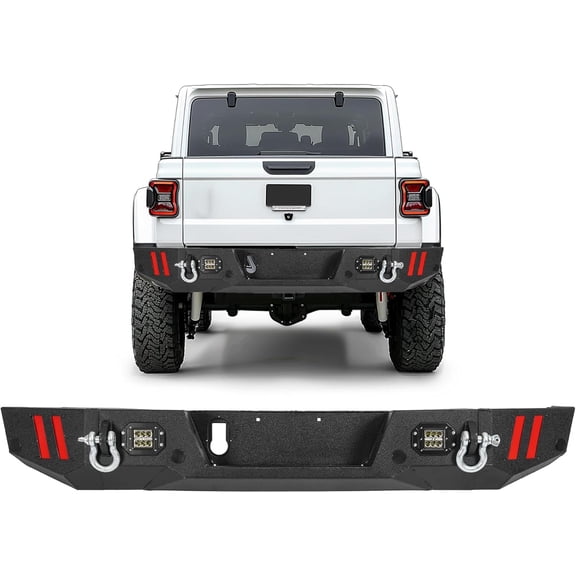 Kojem Rear Bumper Assembly Compatible with 2020-2024 Jeep Gladiator JT