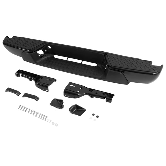 Kojem Rear Bumper Assembly w/Bracket for 2008-2012 Chevy Chevrolet Colorado & GMC Canyon w/o Xtreme Package/Towing Replace for 20814972 GM1103157 Rear Back Step Bumper Powder Coated Black