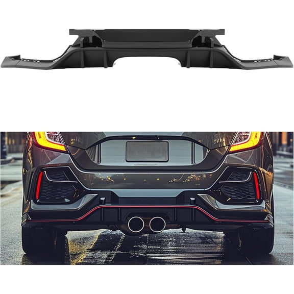 Kojem Rear Bumper Diffuser Compatible with 2016-2021 Honda Civic 5 Door Hatchback Sport Model May Also Fit LX Hatchback Model With Slight Adjustment Won't Fit Type-R or 4 Door Sedan or 2 Door Coupe