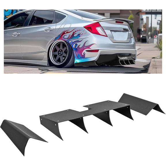 Kojem Rear Bumper Diffuser Compatible with 2012-2015 Honda Civic Fits both coupes and sedans