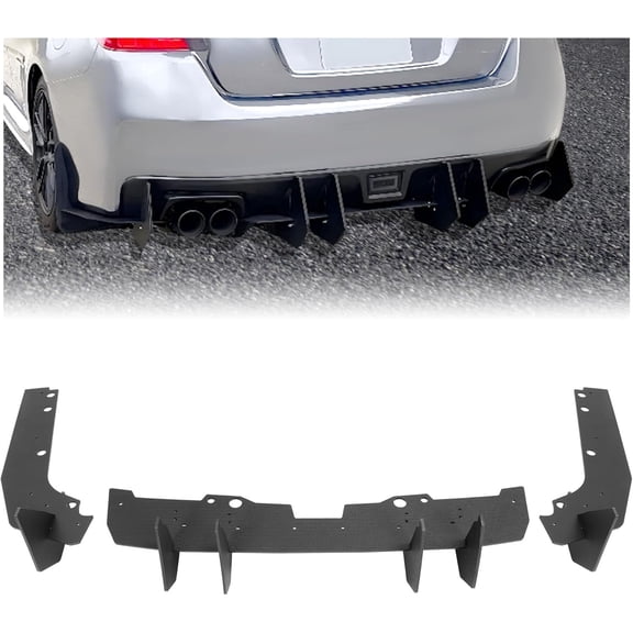 Kojem Rear Bumper Diffuser Compatible with 2015-2021 Subaru WRX STI 2015-2021 Subaru WRX