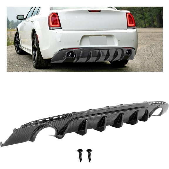 Kojem Rear Bumper Diffuser Compatible with 2015-2023 Chrysler 300 Models Only Dual Round Exhaust Tip Opening