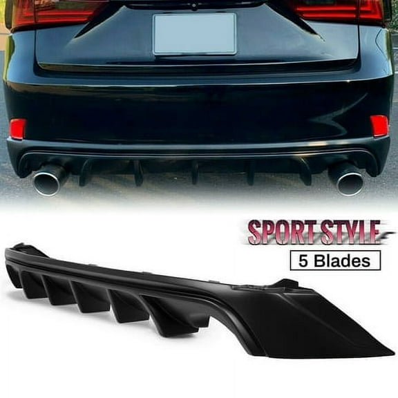 Kojem Rear Bumper Diffuser Wing Splitter  Lower Lip Fin Spoiler for 2014 2015 2016 Lexus IS250 IS350 IS200t F-Sport Style