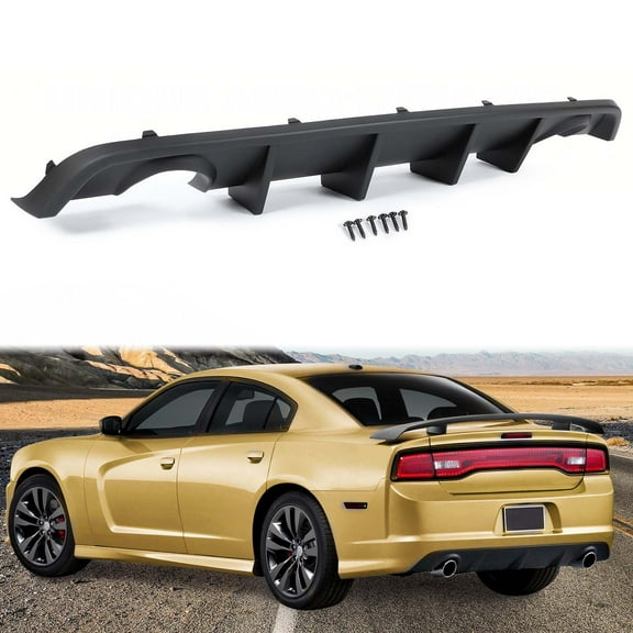 Kojem Rear Bumper Diffuser for 2012-2014 Dodge Charger SRT8 V2 Style Rear Diffuser Bumper Lip Splitter Valance