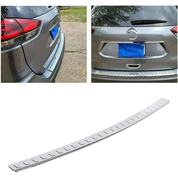 Kojem Rear Bumper Guard Cover Pad for 2014-2020 Nissan Rogue Tailgate Trim Molding Cover Panel Protector Chrome