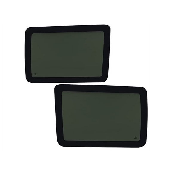 Kojem Rear Hard Door Window for 2007-2010 Jeep Wrangler Tempered Glass Driver+Passenger Side 4 Door