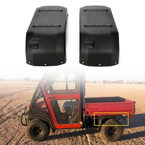 Kojem Rear Fender Flare Pair for 2001-2008 Kawasaki Mule 3000 3010 3020 4x4 Hardwoods Green HD Diesel Trans4x4 Black Plastic Splash Shield Guard Replacement 2Pcs
