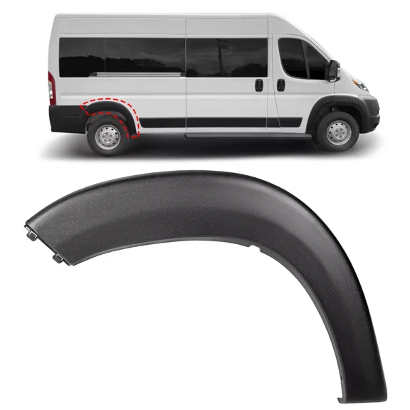 Kojem Rear Molding Wheel Fender Trim Fender Flare Passenger Side for 2019-2022 Dodge Ram Promaster