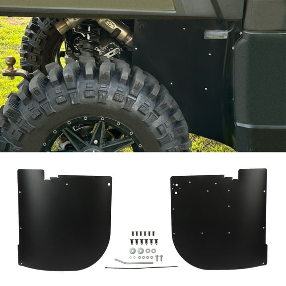 Kojem Rear Mud Guards for 13 14 15 16 17 Polaris Ranger XP 900/ XP 1000 Crew Models 2015 570 Full Size/570 Full Size Crew Wheel 2pcs Fender Flares Inner Liner