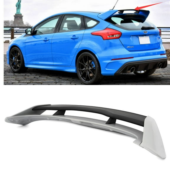 Kojem Rear Roof Wing Spoiler for 2012-2018 Ford Focus SE / SEL / Titanium Hatchback Gloss Black 2013 2014 2015 2016 2017 Gray & Black Painted