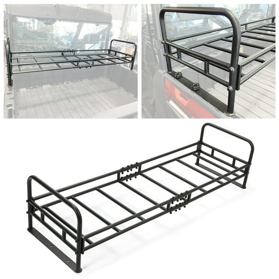 Kojem Rear Steel Accessory Shelves & Cargo Storage Rack for 2005-2018 Polaris Ranger 700 800 900 1000 Rear Cargo Rack Black Shelves Carrier Storage