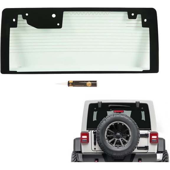 Kojem Rear Window Glass Compatible with 2011-2017 Jeep Wrangler 2 & 4 door Utility(Regular,Rubicon,Sahara,& Unlimited(Rubicon,Sahara,Sport)