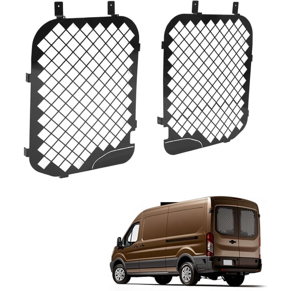 Kojem Rear Window Glass Grille Compatible with 2015-2026 Ford Transit-150 2015-2026 Ford Transit-250 2015-2026 Ford Transit-350 Not For Use With Low Roof