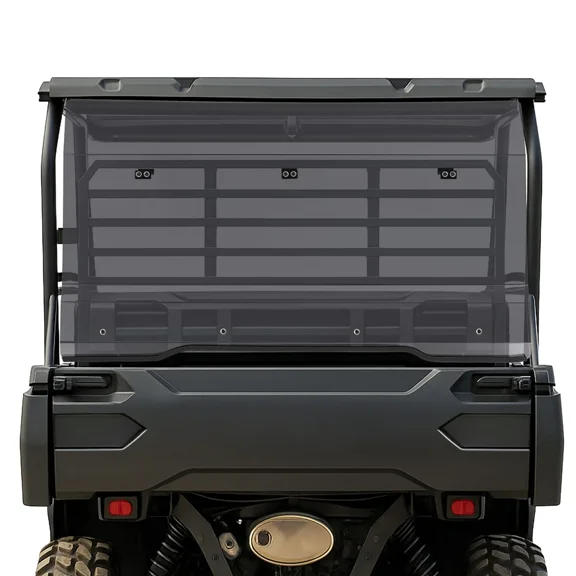 Kojem Rear Windshield for Kawasaki Mule Pro FXT 2015+, Kawasaki Mule Pro DXT 2016+ All-Weather Protection Against Flying Mud, Rain and Debris Plastic (PC) Smoke