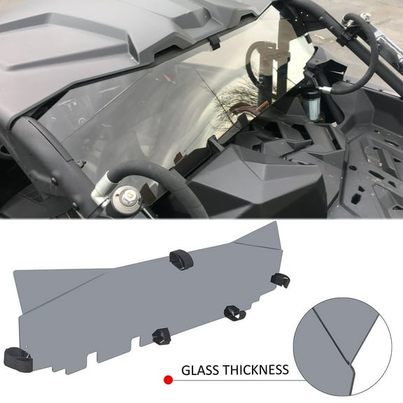 Kojem Rear Windshield Tinted Window Panel Dark Polycarbonate for Can Am Maverick X3 Models with Stock Cages 2017+