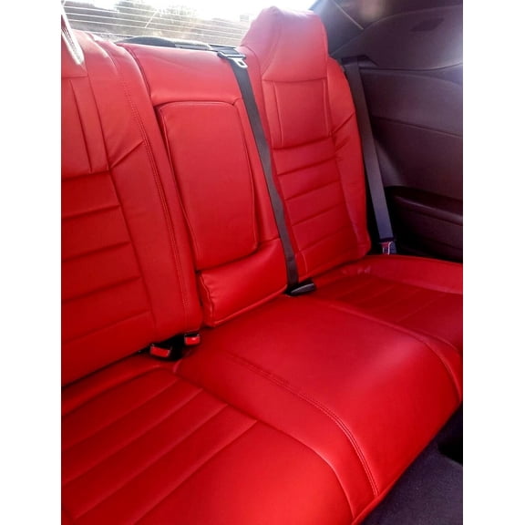 Kojem Red Faux Leather Cover Compatible with 2011-2014 Dodge Challenger Se Sxt Rt will Not Compatible Srt8 - Red 2011-2014