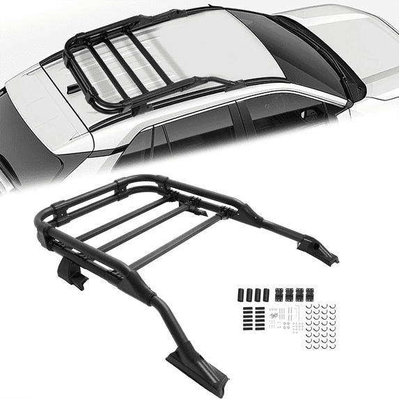 Kojem Roof Rack Cargo Basket for 2019-2024 Toyota RAV4 Rooftop Cargo Carrier Luggage Basket