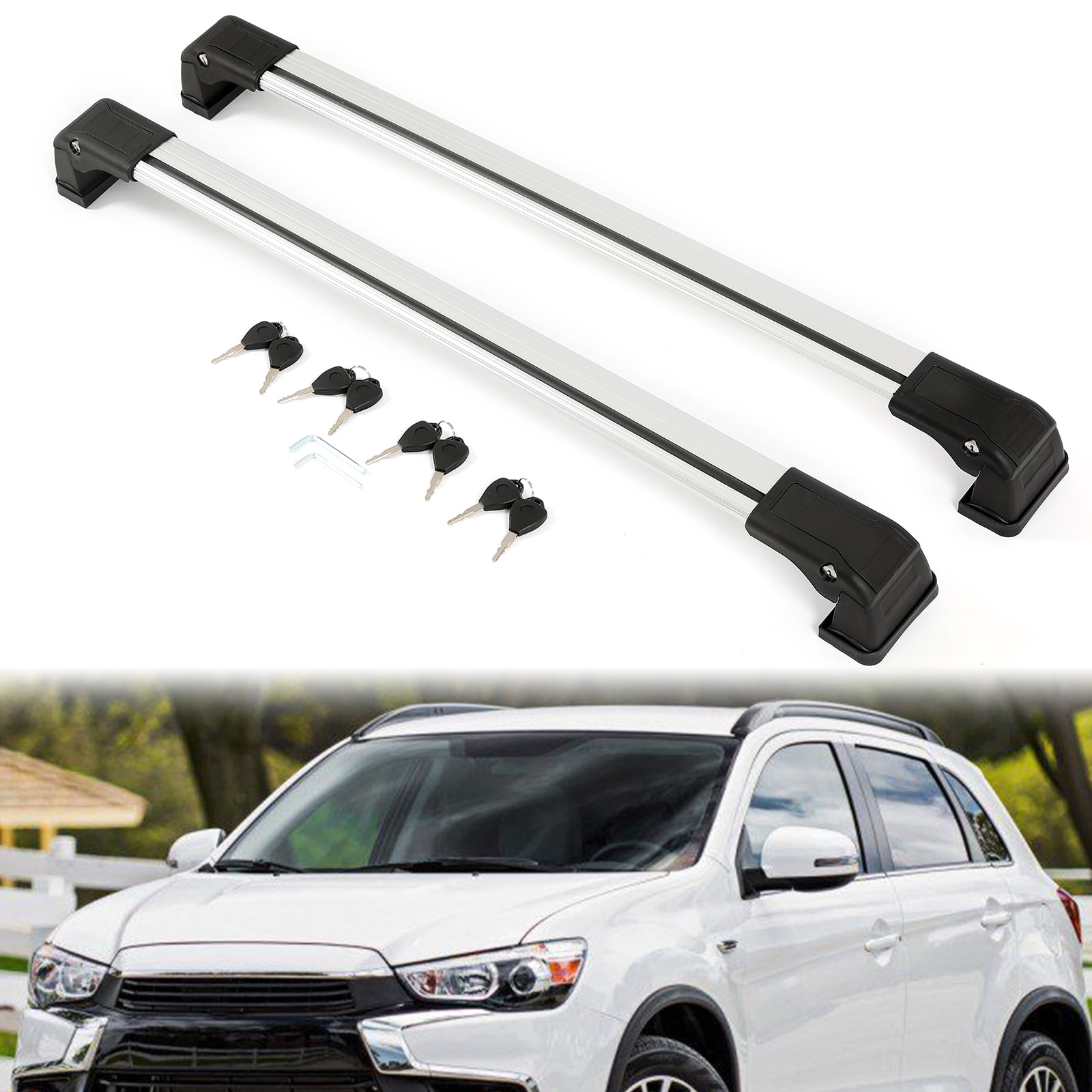 Kojem Roof Rack Cross Bar for Mitsubishi Outlander Sport ASX 2010 2021 Rooftop Luggage Carrier Cargo Racks Bag Carrier Silver in Nepal at NPR 20510 Rating 5