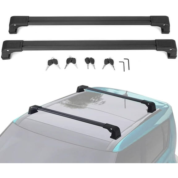 Kojem Roof Rack Cross Bars Fit for 2014-2019 KIA Soul Rooftop Crossbars Luggage Cargo Carrier Aluminum W/ Anti Theft Lock