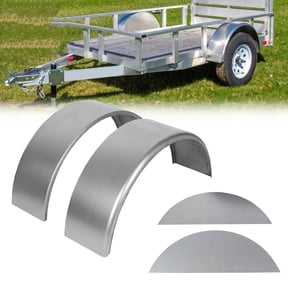 Kojem Round Trailer Fenders Fit for 14"-16" Wheels Single Axle Trailer Fenders W/Fender Backs