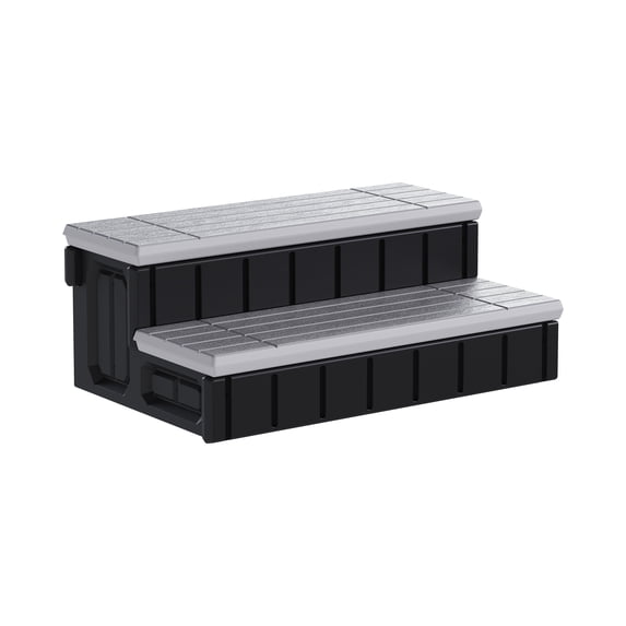 Kojem SPA Step for Hot Tub Outdoor Indoor SPA Slip-Resistant w/ Storage Grayish