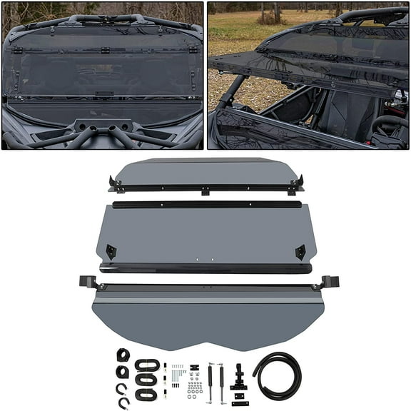 Kojem Scratch Resistant 3-in-1 Flip Windshield for 2011-2020 Can-Am Commander 800 1000 Max