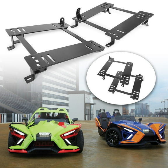 Kojem Seat Bracket  Black Mount Set Powder Coated Steel for 2015 - 2021 Polaris Slingshot 16 17 18 19 20 Driver Side & Passenger Side