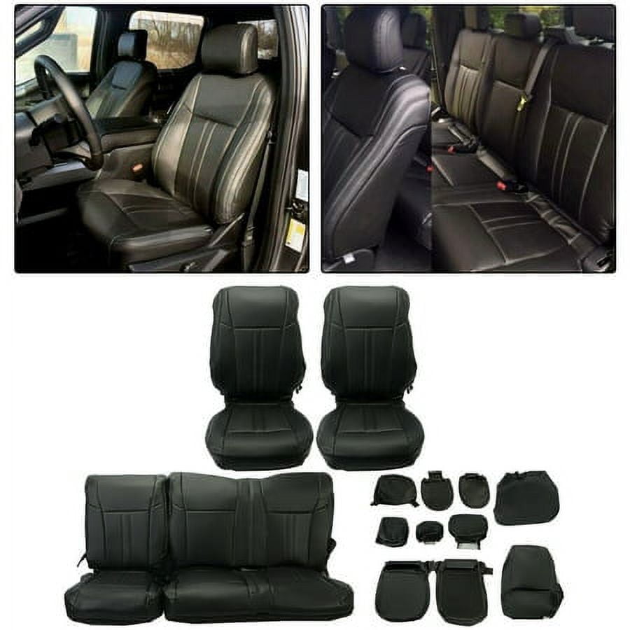 US Autoseatcovers Driver Side Bottom Seat Cover For Ford F250/F350/F450/F550 (2017-2021) - Steel Gray Synthetic Leather